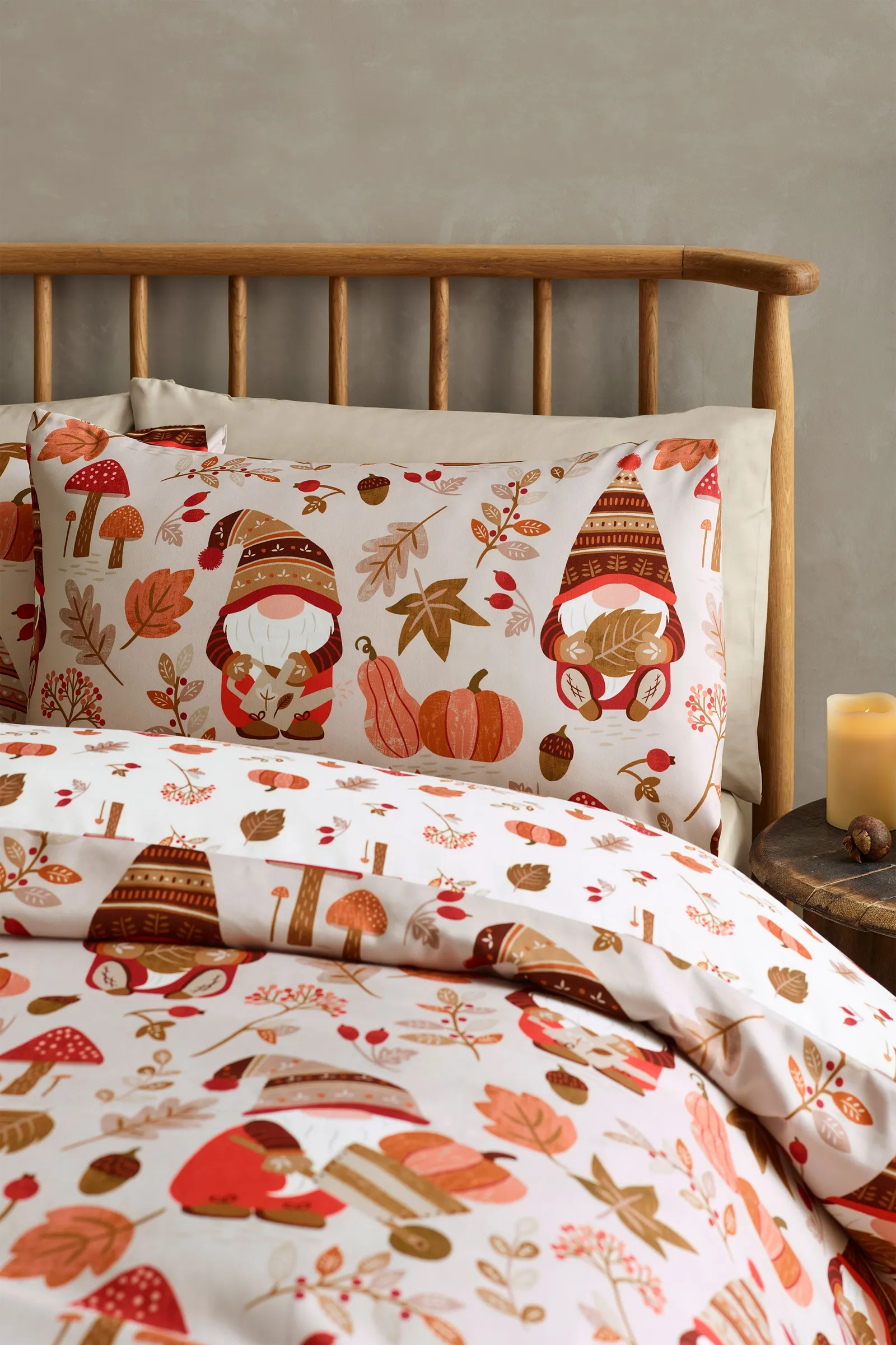 Catherine Lansfield 'Woodland Gonks' So Soft Reversible Duvet Cover Set in Natural 3