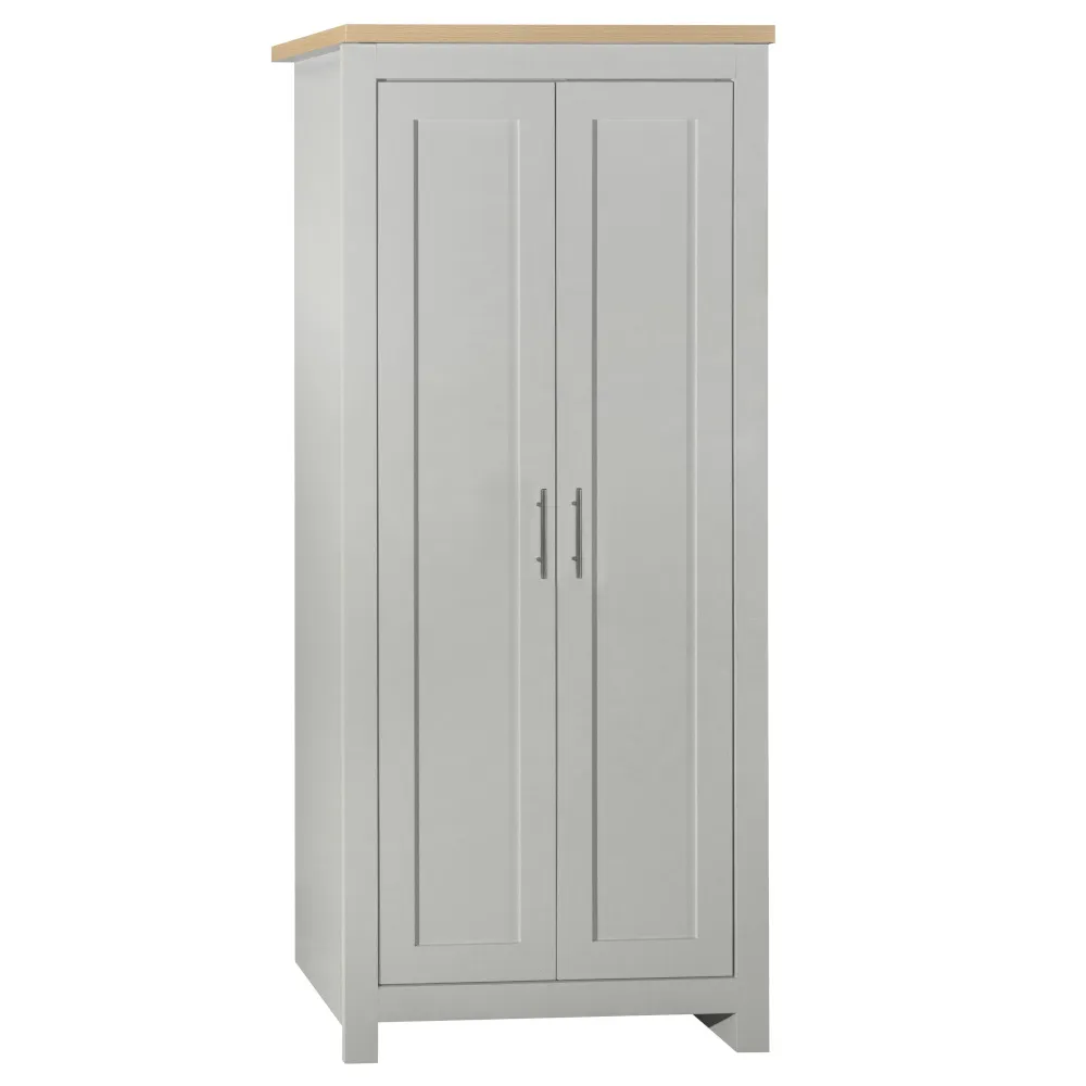 Highgate - 2 Door Wardrobe - Grey/Oak - Wooden - Happy Beds 1