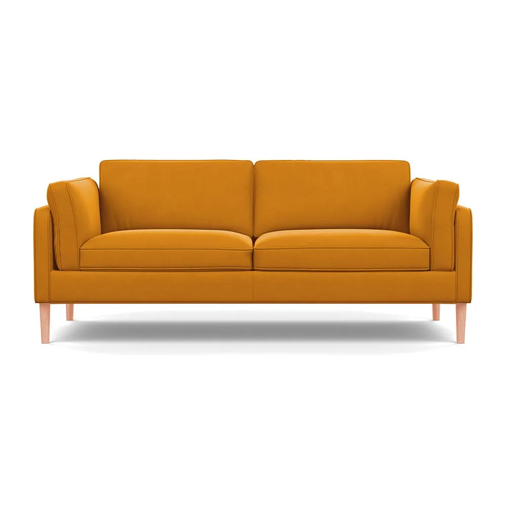 Heal's Sonno 3 Seater Nobilis Velvet Mustard Natural Feet 1