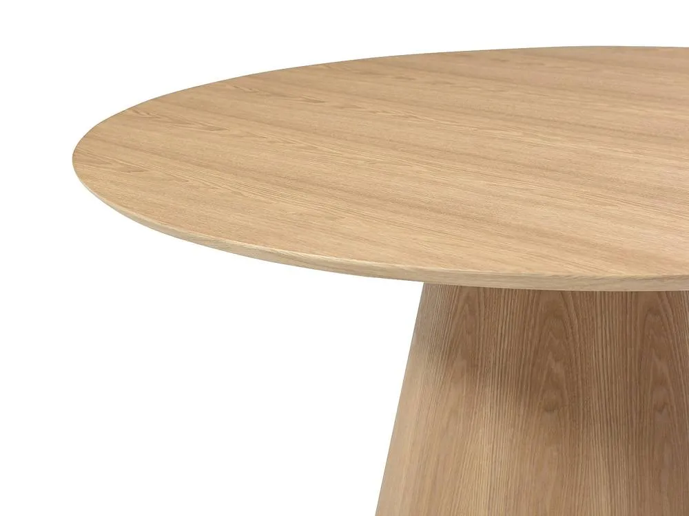 Vente-unique Round Dining Table for 4 People Oak Veneer - Light Natural - ANTALIZA in Light Oak 6