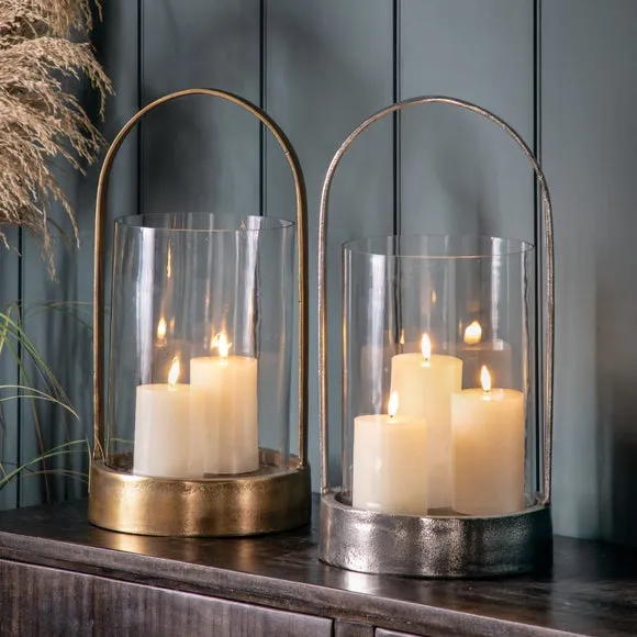 Cedar & Sage Linton Antique Nickel Hurricane Candle Holder 2