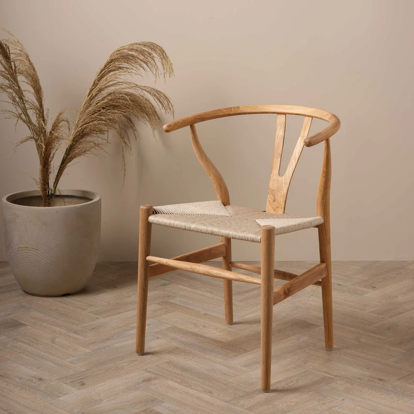 Grenada Y Dining Chair, Neutral Wood | Barker & Stonehouse