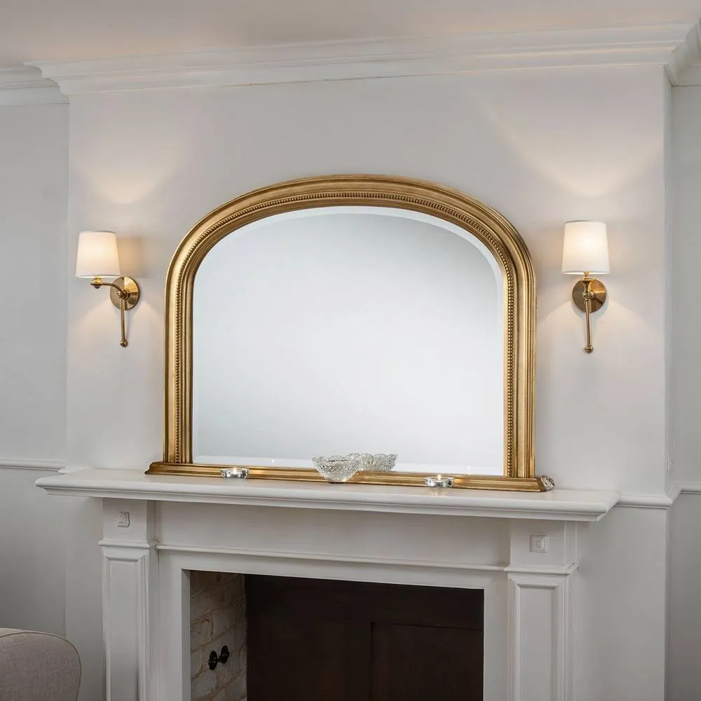 Yearn Mirrors Diana Overmantle Arched Gold Bevelled Mirror 3