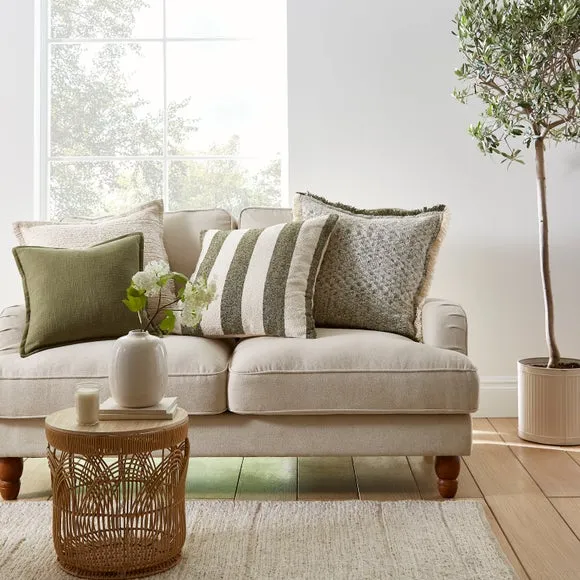 Textured Boucle Stripe Cotton Square Cushion 4