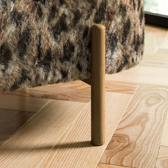 Marley Leopard Print Faux Fur Storage Ottoman 5