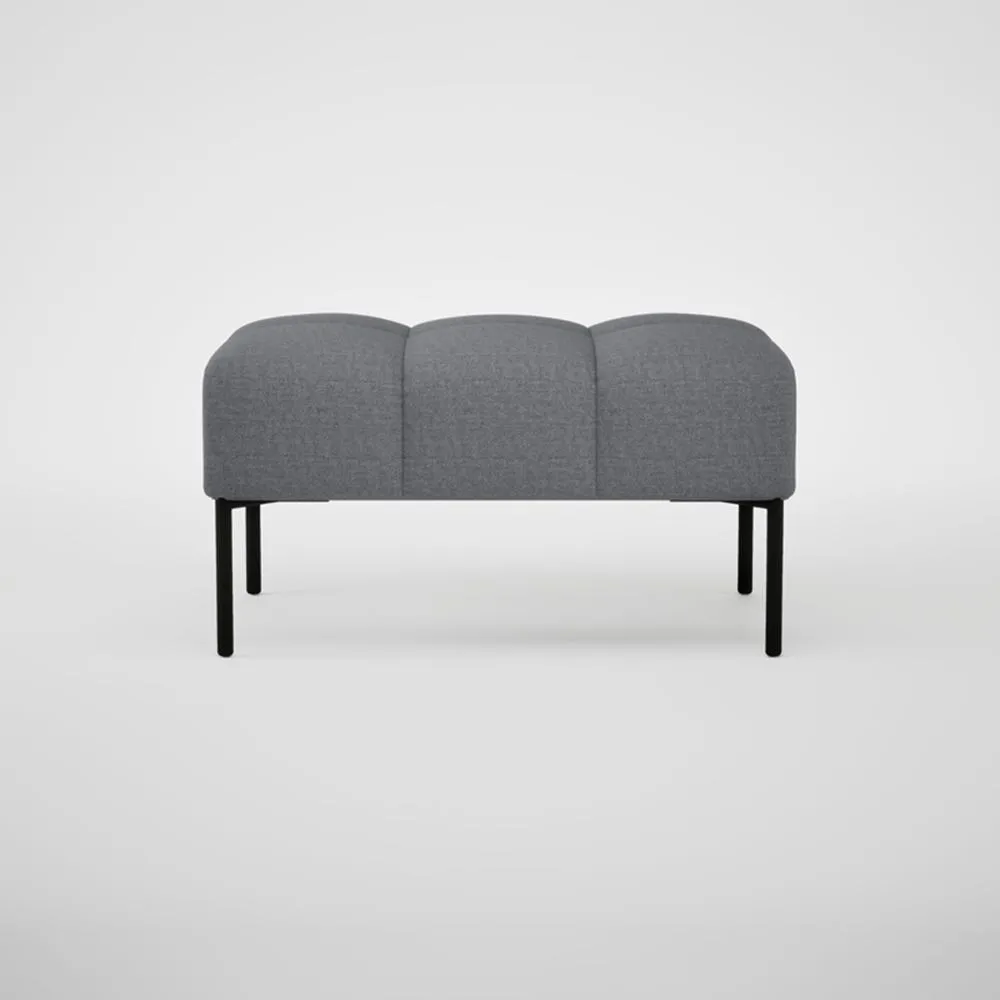 Heal's Quadro Ottoman Siena Cotton Shale Grey Black Feet 2