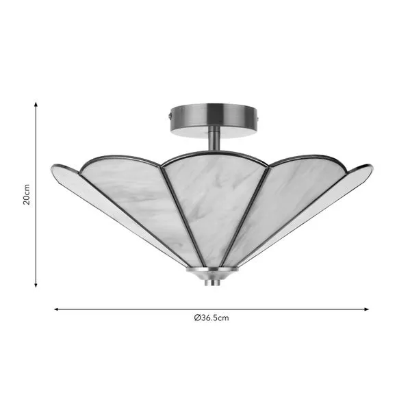 Colette Mid Century 2 Light Flush Ceiling Light 6