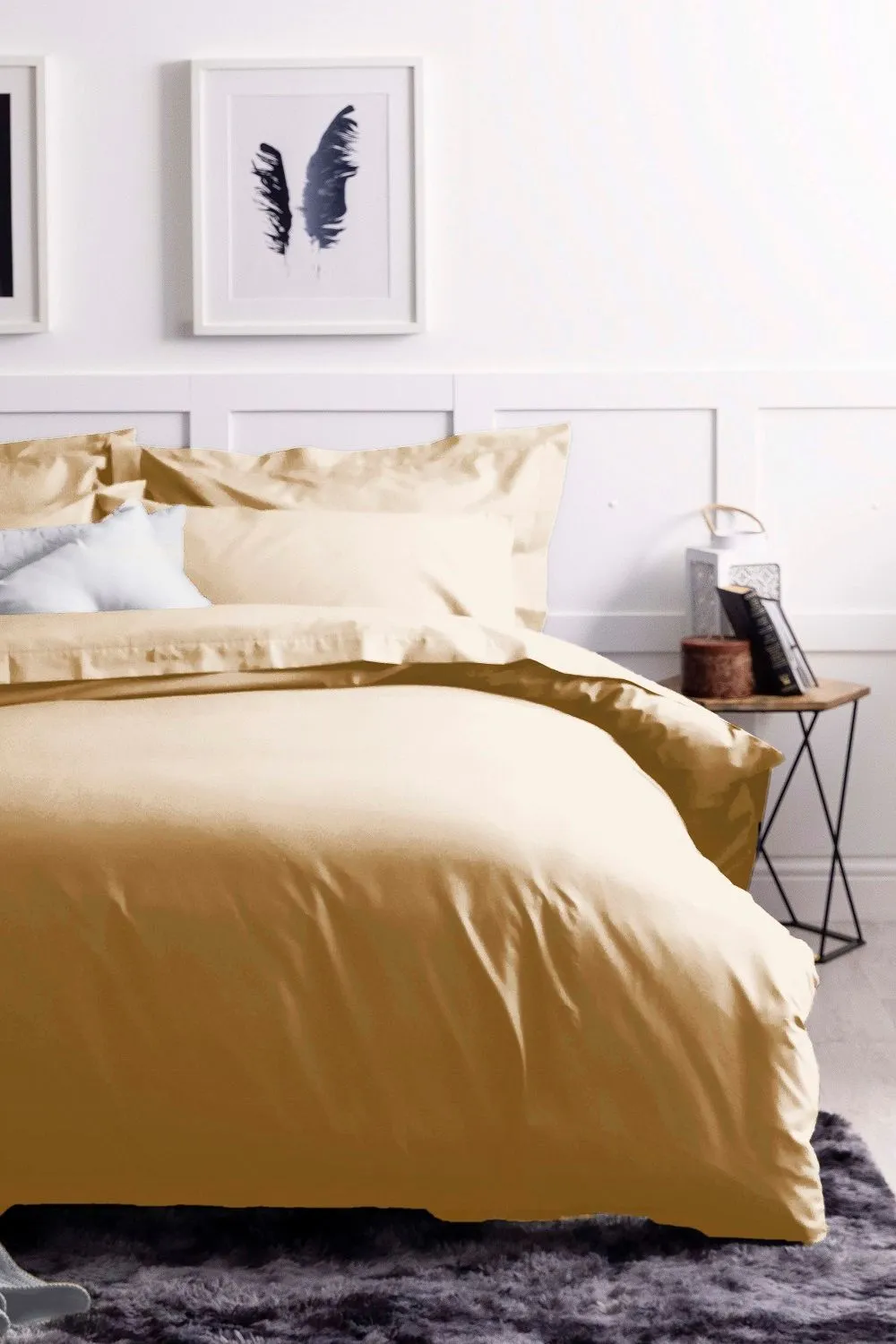 Belledorm Egyptian Cotton 200 Thread Count Duvet Cover in Mustard 1