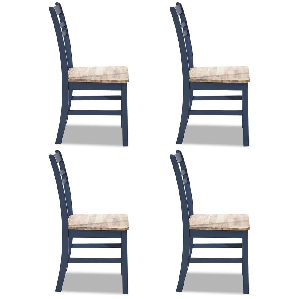Statement Furniture Florence Country Style Wooden Chairs Set of 4 in Navy 1