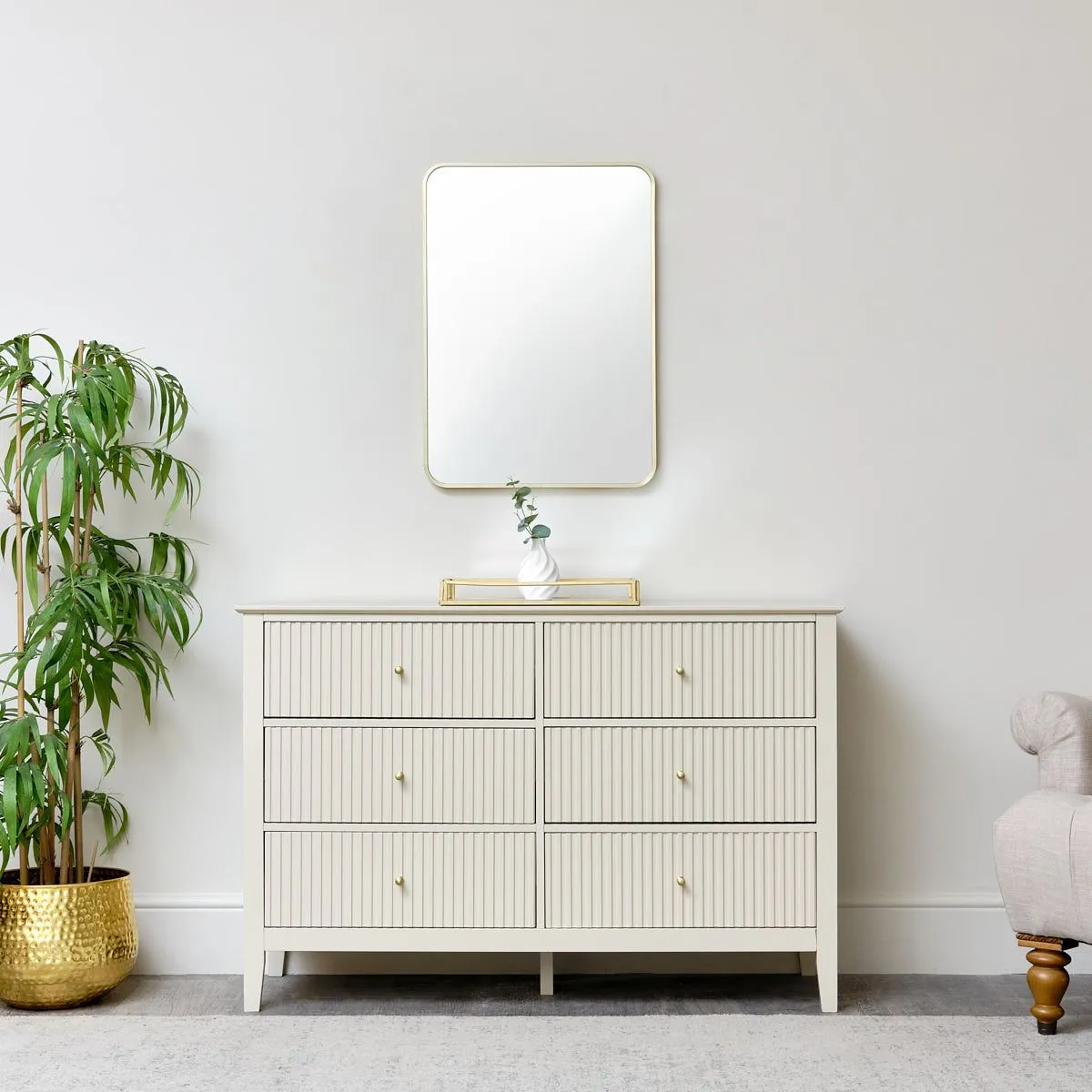 Melody Maison Gold Curved Framed Wall Mirror 70cm X 50cm in Metallic Gold 5