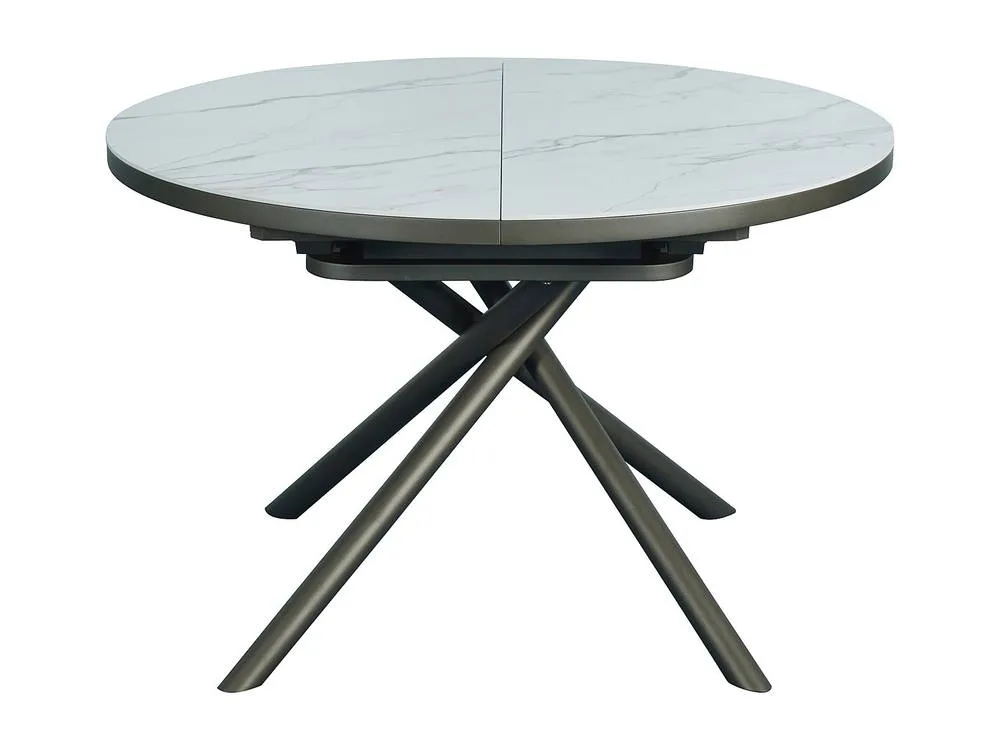 Vente-unique Extendable Dining Table for 4 To 6 People In Ceramic, MDF & Metal in White 2