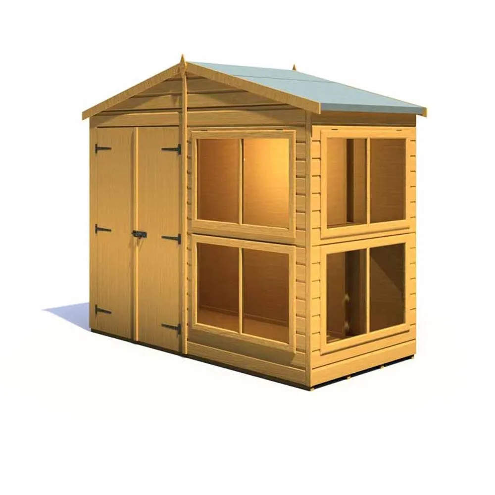 Shires Sun Hut 8 x 4 Feet Potting Shed - L119 x W244.8 x H222.5 cm in Brown 4