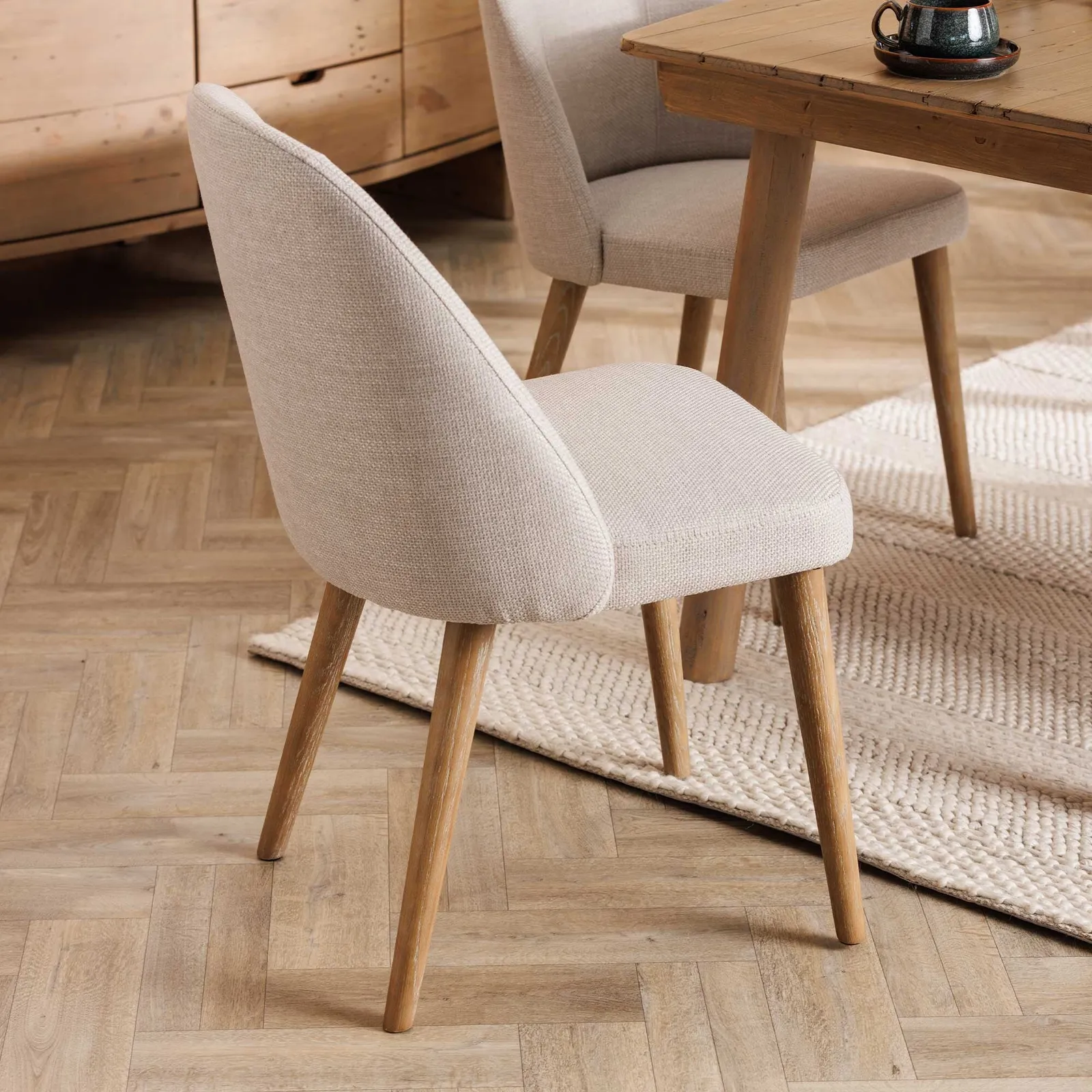 Rogan Dining Chair, Neutral Boucle | Barker & Stonehouse 3