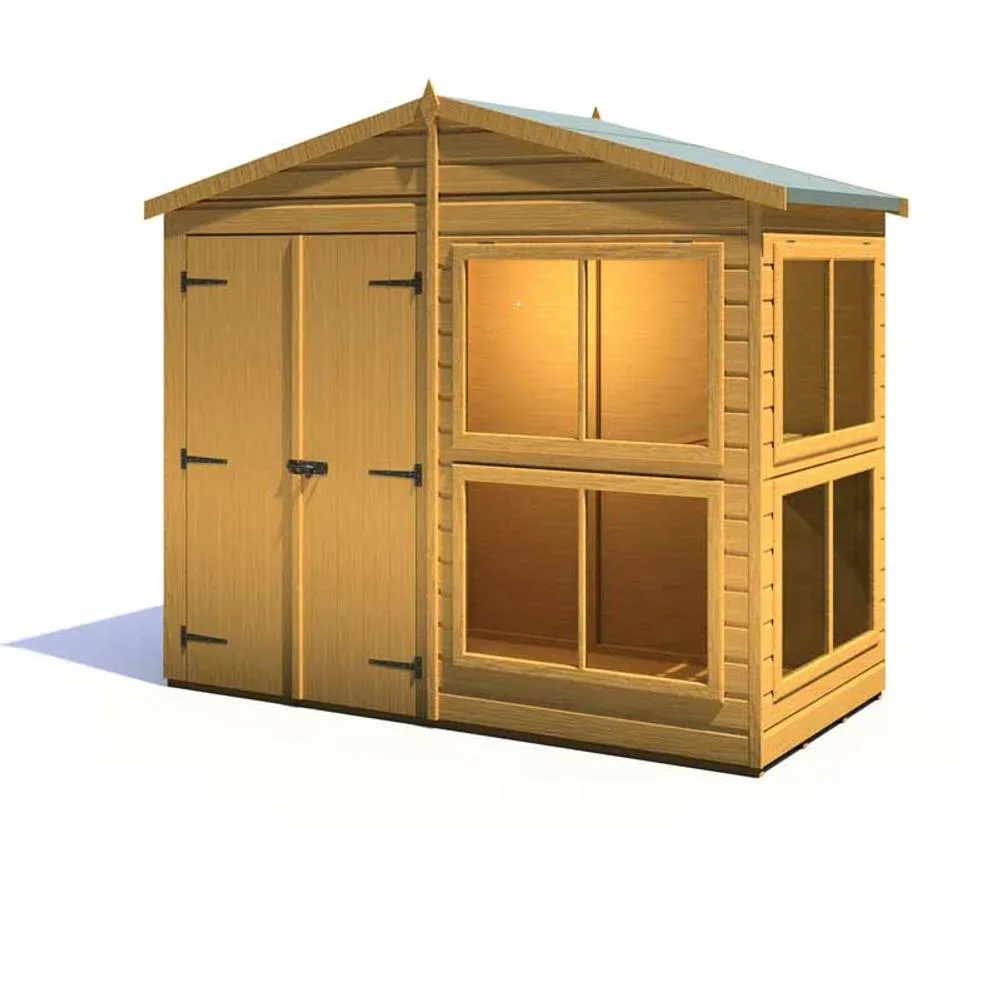 Shires Sun Hut 8 x 4 Feet Potting Shed - L119 x W244.8 x H222.5 cm in Brown 3