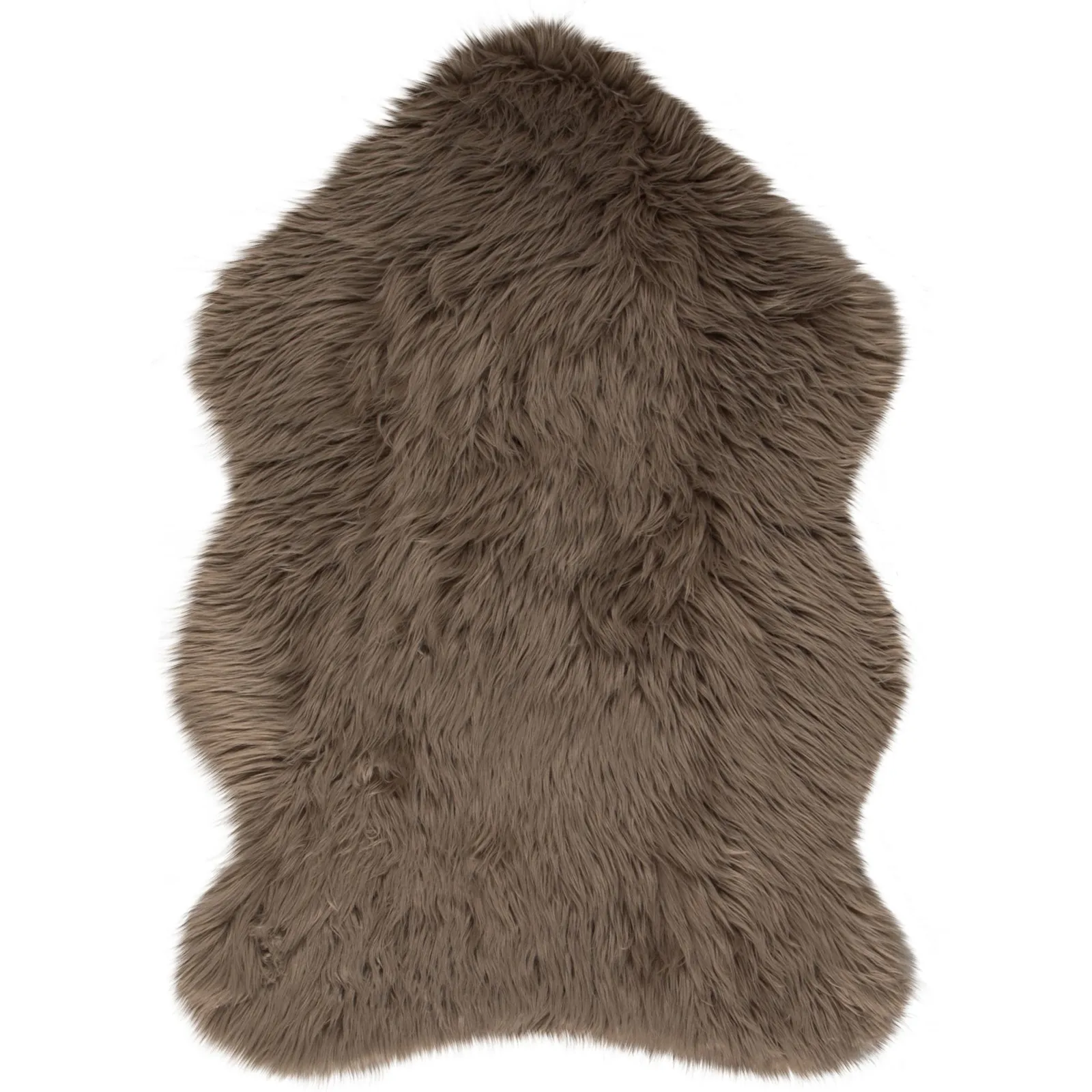 Single Pelt Faux Sheepskin Rug Brown
