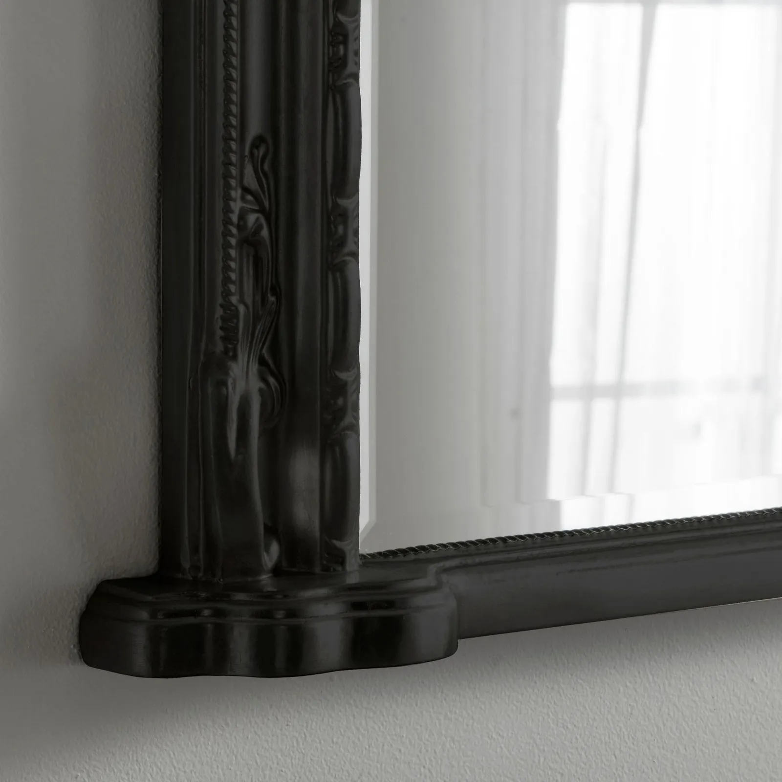 Yearn Mirrors Overmantle Mirror Arched 127(w) x 89cm(h) Victorian Mirror in Black 3