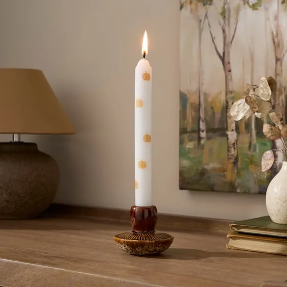 Mushroom Two Tone Ceramic Candlestick Holder