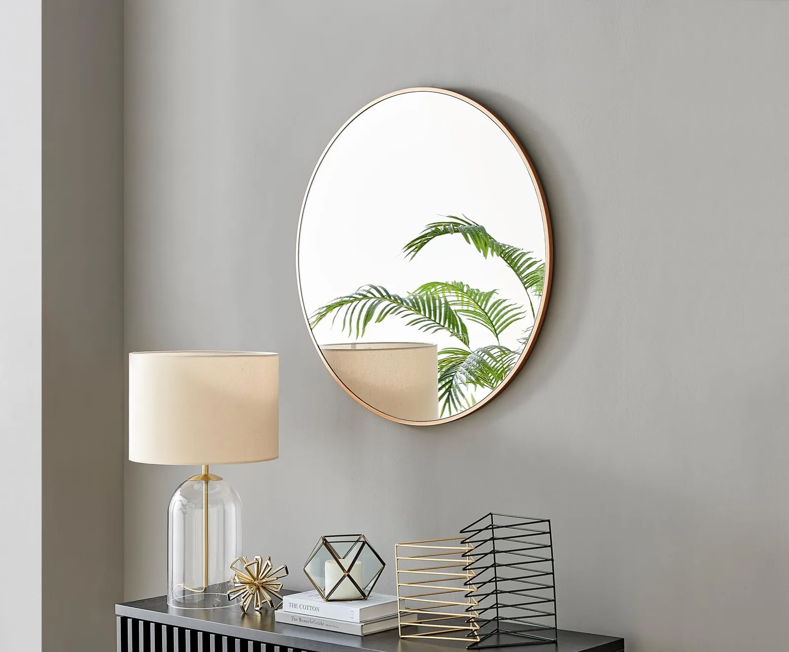 FurnitureboxUK Emma 80cm Medium Art Deco Metal Frame Round Hallway Bedroom Dining & Living Room Wall Mirror in Gold
