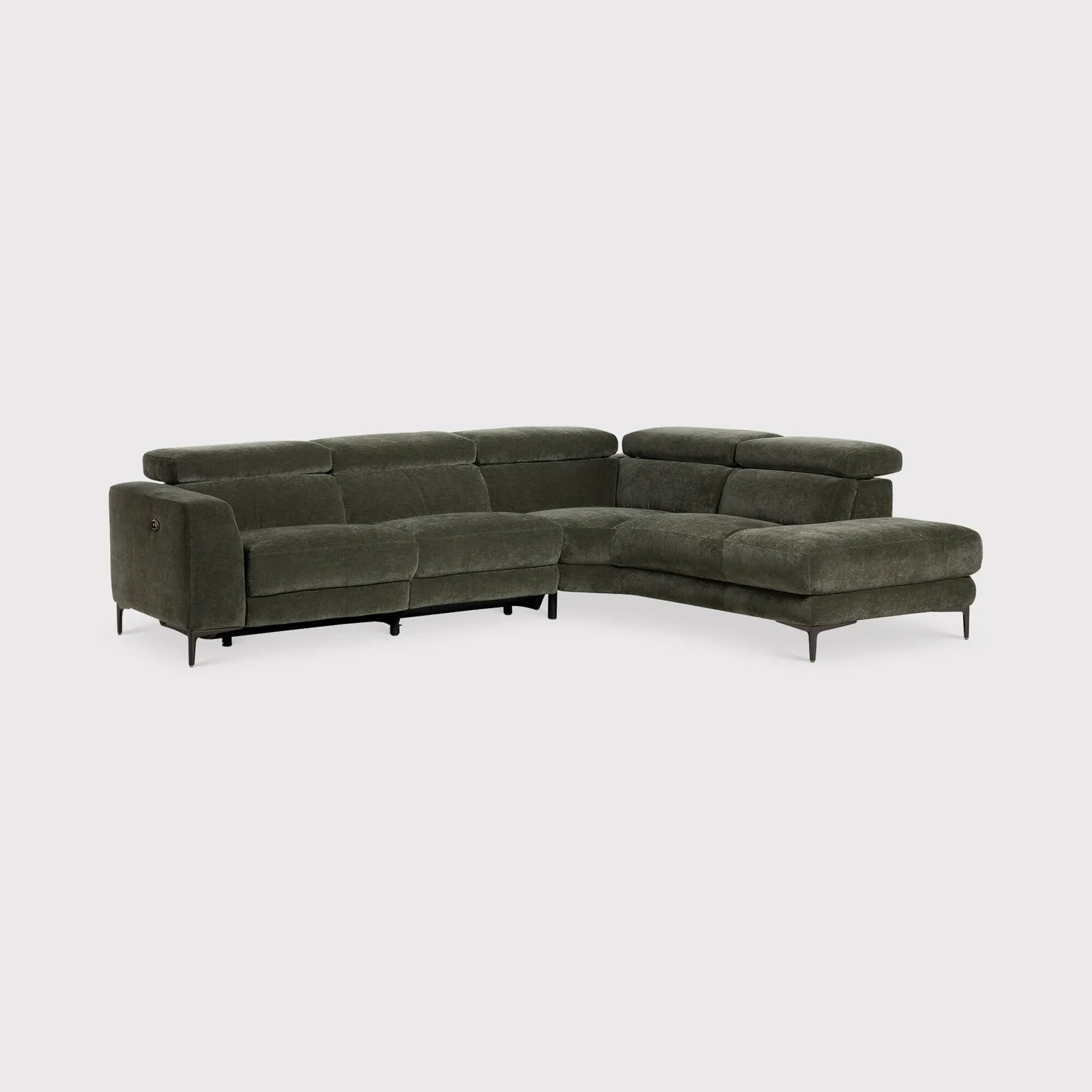 Sandro Right Hand Facing Corner Sofa, Green Fabric | Barker & Stonehouse