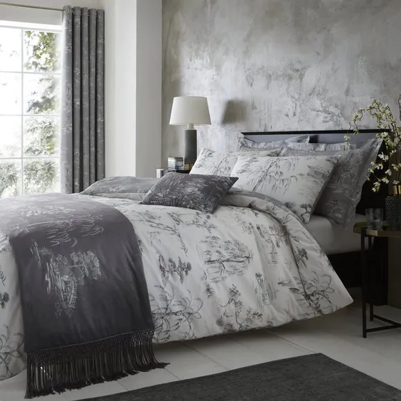 Chinoiserie Grey Oxford Pillowcase 3