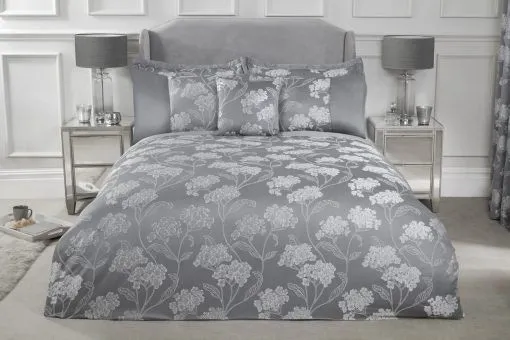 New Edge Blinds NewEdgeBlinds English Garden Duvet Set - Duck Egg Blue, Single, Grey