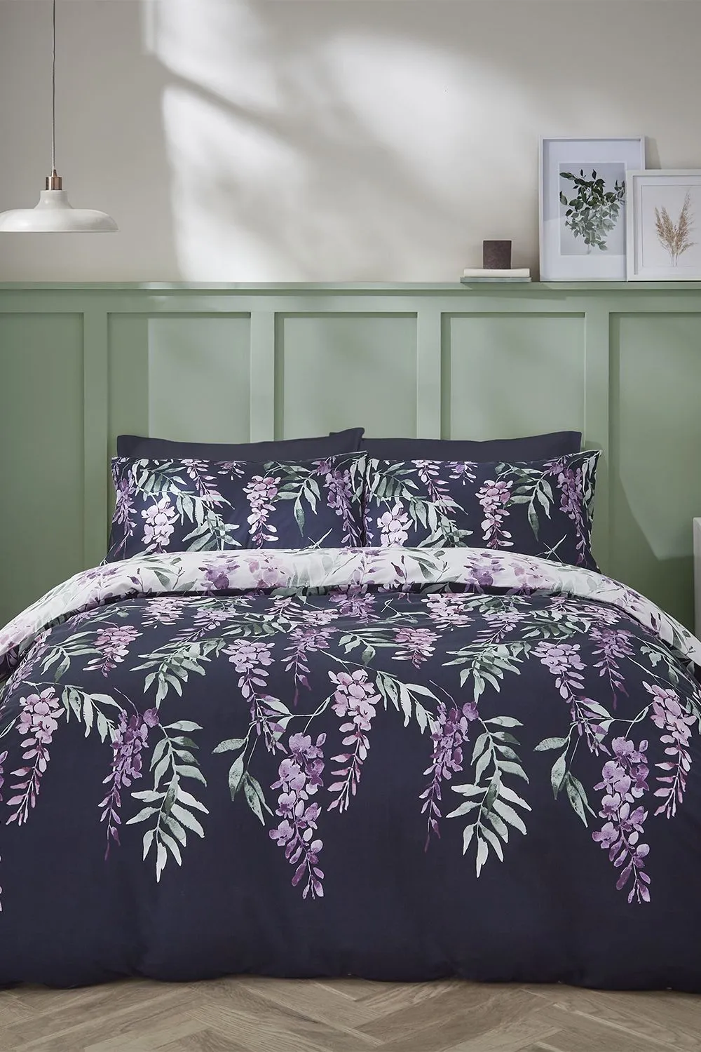 Catherine Lansfield 'Wisteria Floral' Duvet Set in White