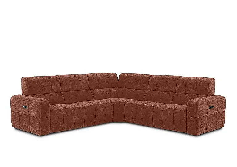 Cube Fabric Large Power Recliner Corner Sofa with Power Headrests