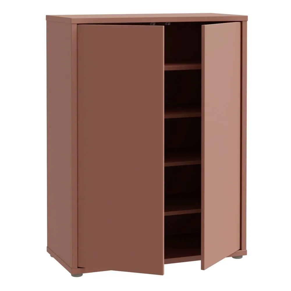 Furniture To Go Alice Springs Shoe Cabinet with 2 Doors Push-to-Open in Terracotta 5