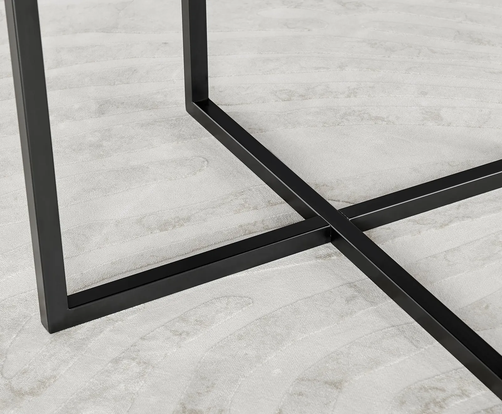 FurnitureboxUK Adley Brown Wood Storage Dining Table & 4 Milan Black Leg Chairs in Off-White 4