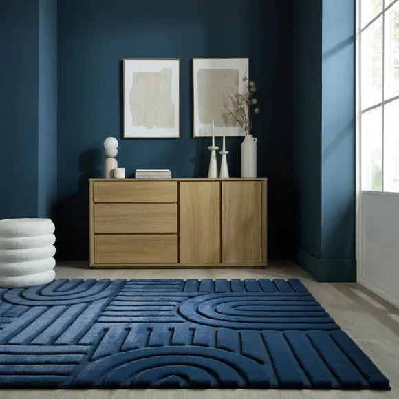 Supersoft Lush Geometric Faux Fur Arch Rug 1