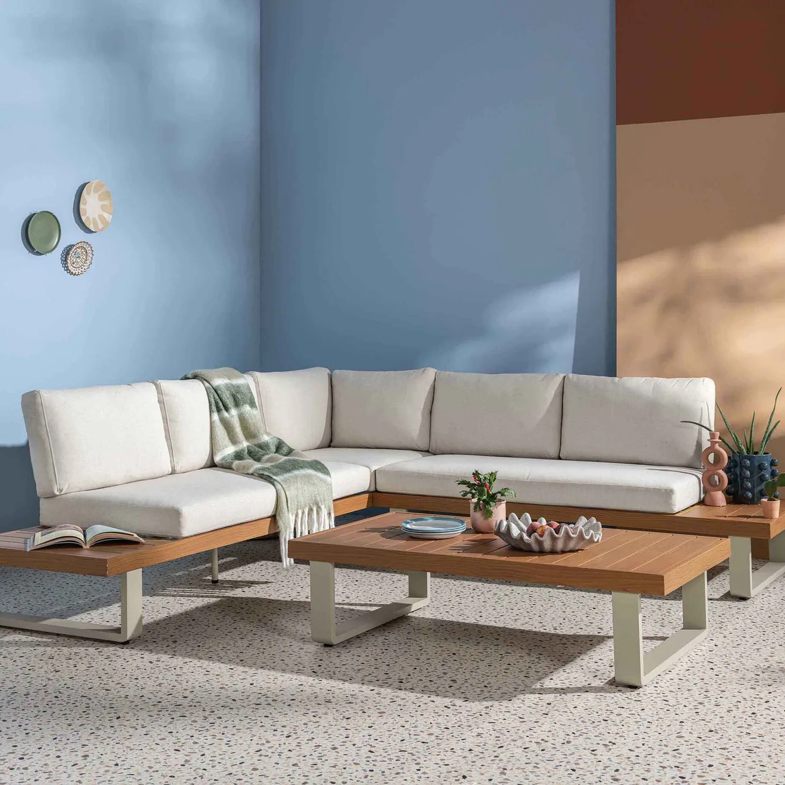 Bardolino Corner Sofa Set, Aluminium, Grey | Barker & Stonehouse