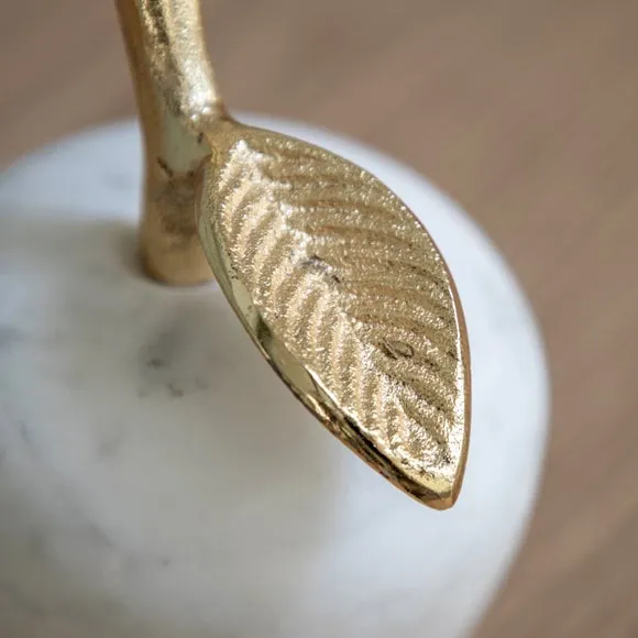 Cedar & Sage Perla Marble Apple Ornament 2