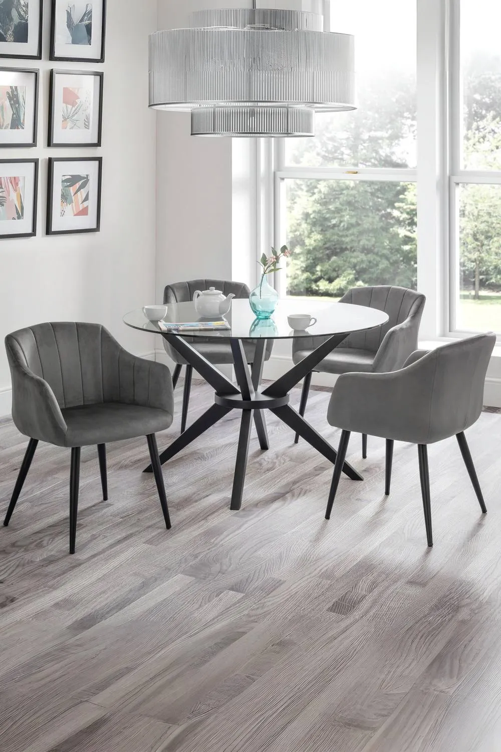 Julian Bowen Hobart Upholstered Dining Chair (Set of 2) in Grey 4