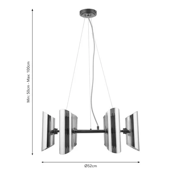 Marbella Art Deco 6 Light Adjustable Ceiling Light 6