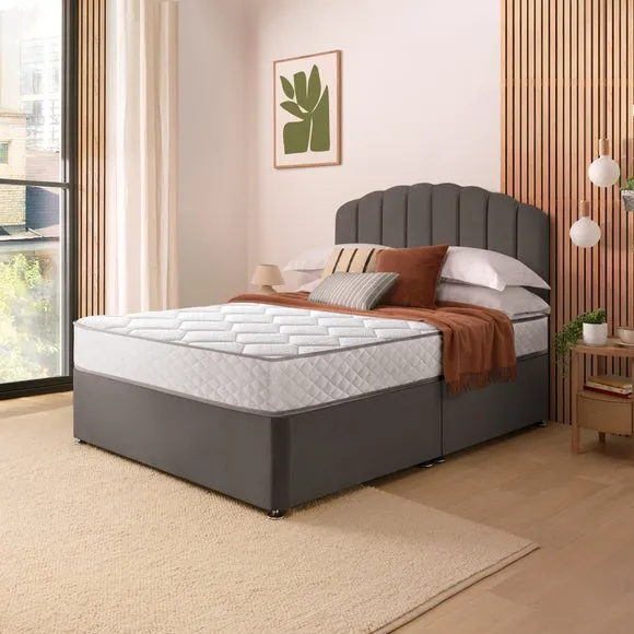 Silentnight Divan Set with Merlin Headboard and 800 Pocket Spring Memory Foam Mattress 1
