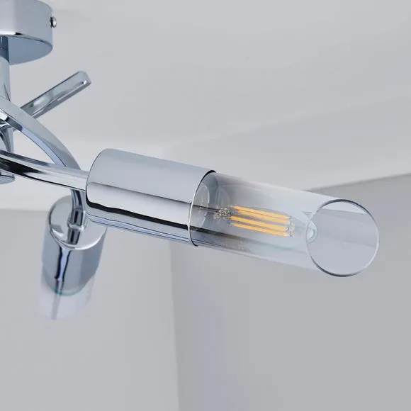 Corvus 3 Light Chrome Semi Flush Ceiling Light 3