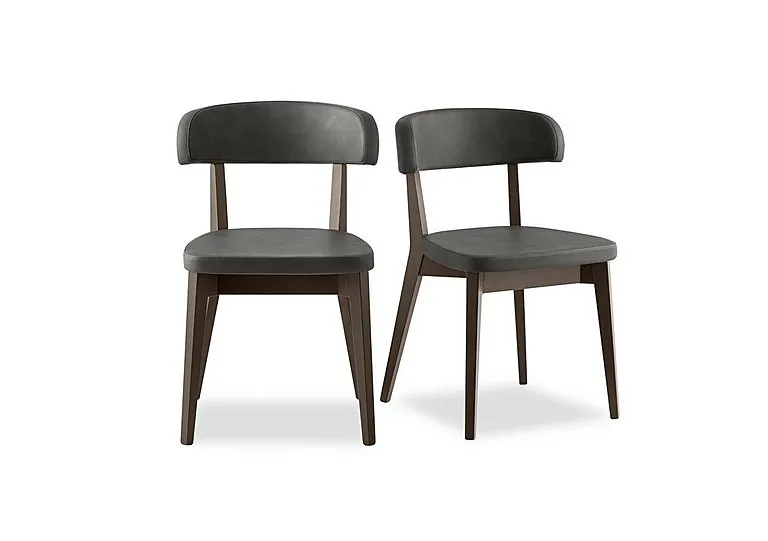 Siren Pair of Smoke Wooden Leg Dining Chairs