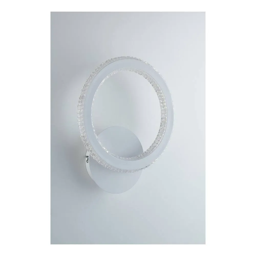 Netlighting Bryant Integrated LED Circular Crystal Wall Lamp 4000K in White