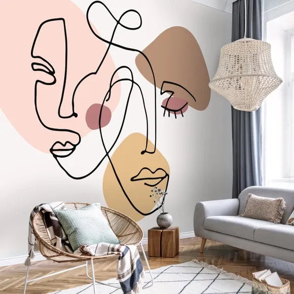 Abstract Faces Wall Mural 1