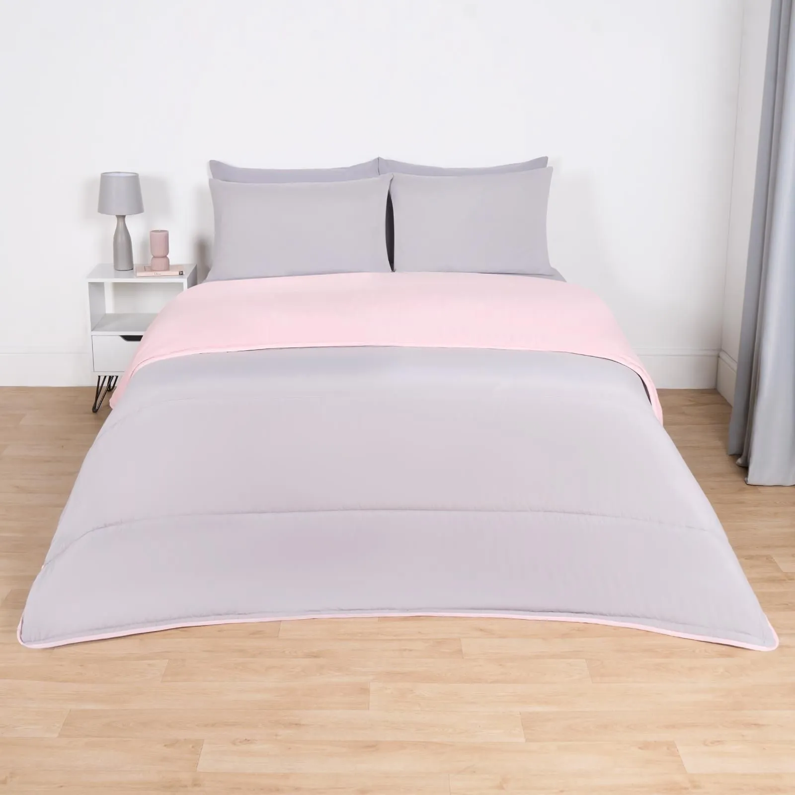 OHS Soft Coverless 10.5 TOG Duvet Set Pillowcase Quilted Cover in Light Pink