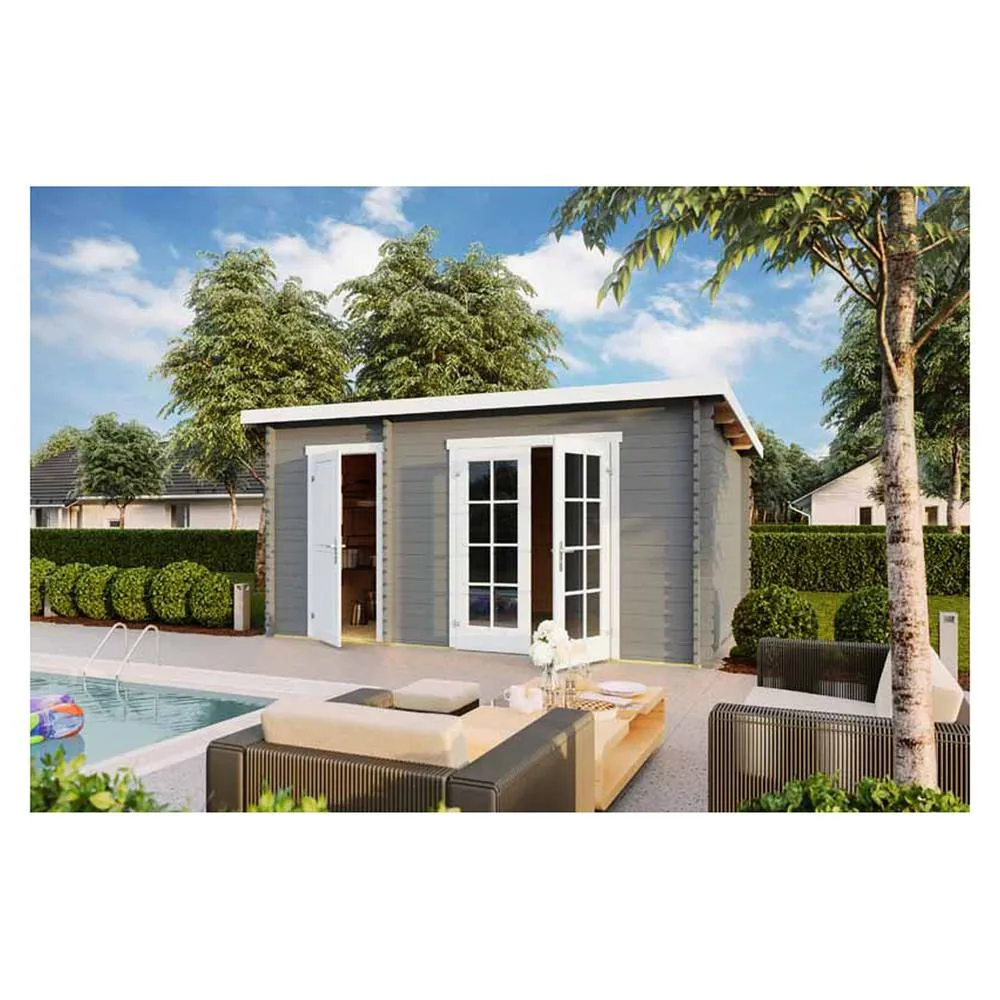 Lasita Maja Ltd Belmont 2-Log Cabin, Garden Room, Home Office - L465xW318.9xH222.3 cm in Light Brown 3
