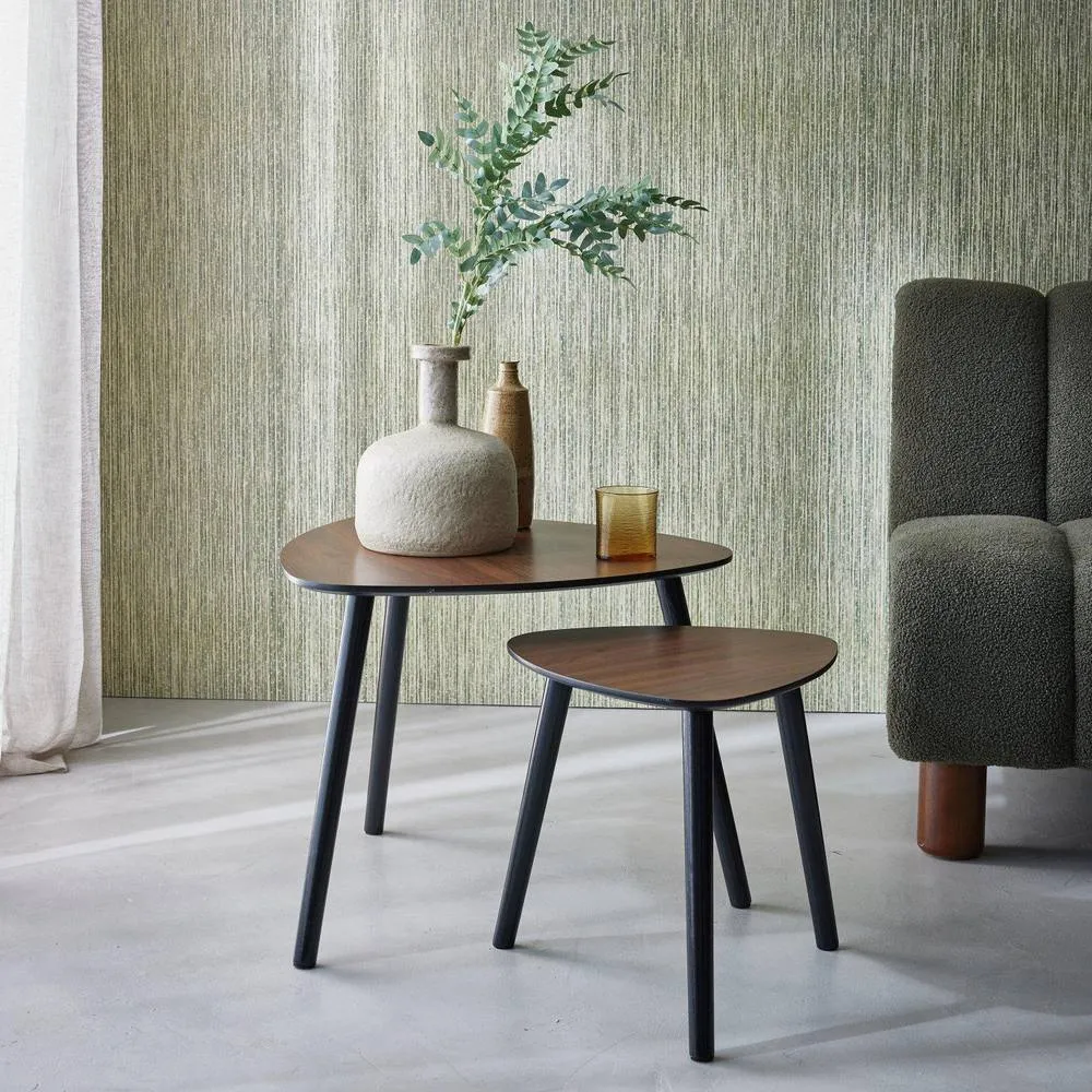 sweeek Scandinavian Nesting Tables In Mdf in Dark Brown