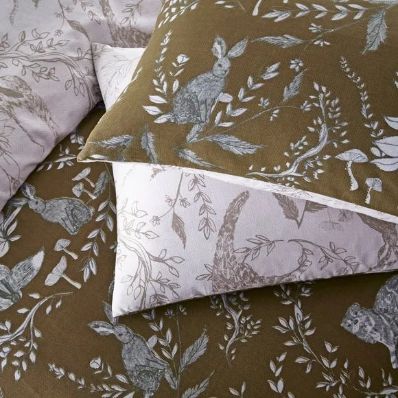 Furn. Buckthorn Woodland Double Duvet Cover Set, Orange 3