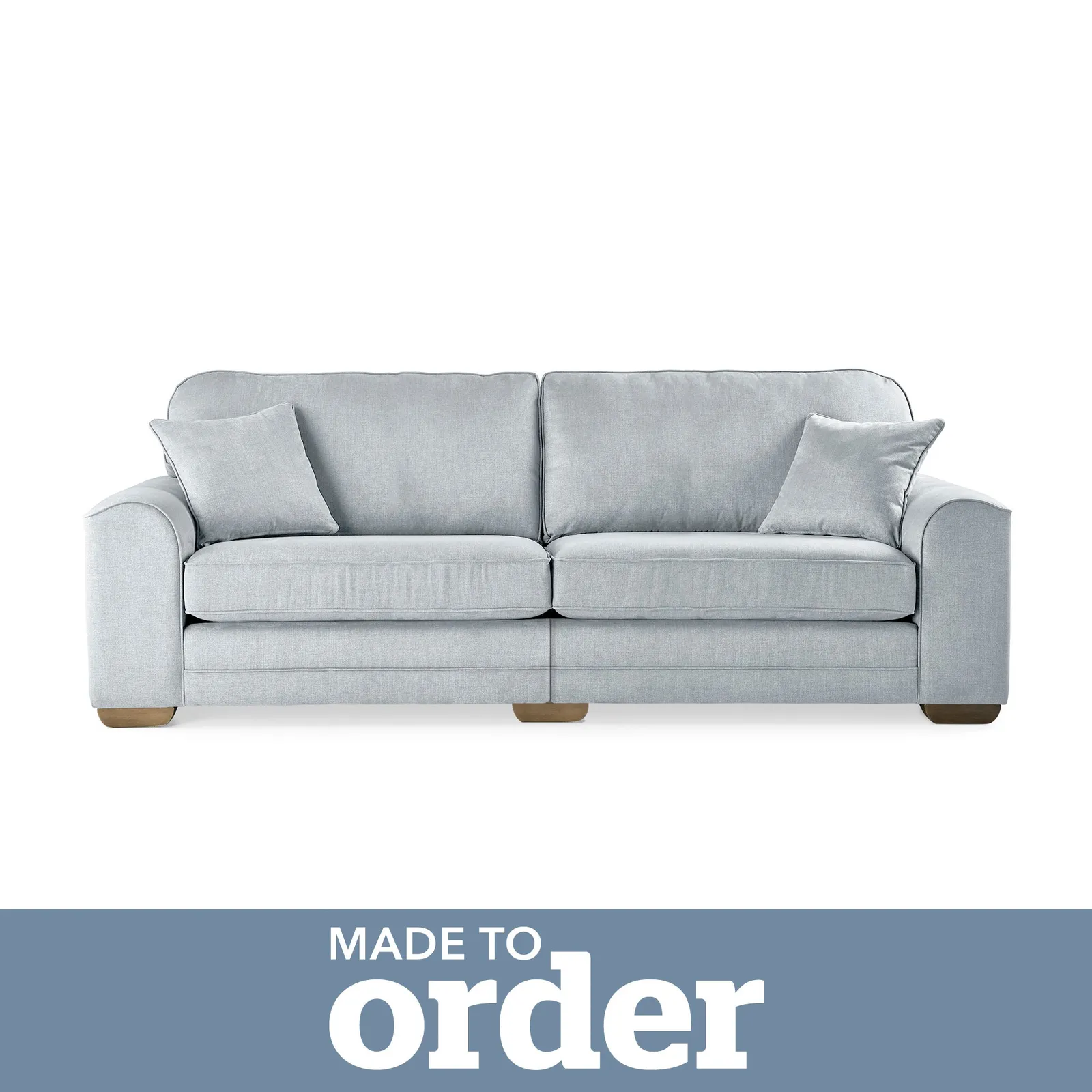 Morello 4 Seater Sofa Brushed Plain Fabric Blue