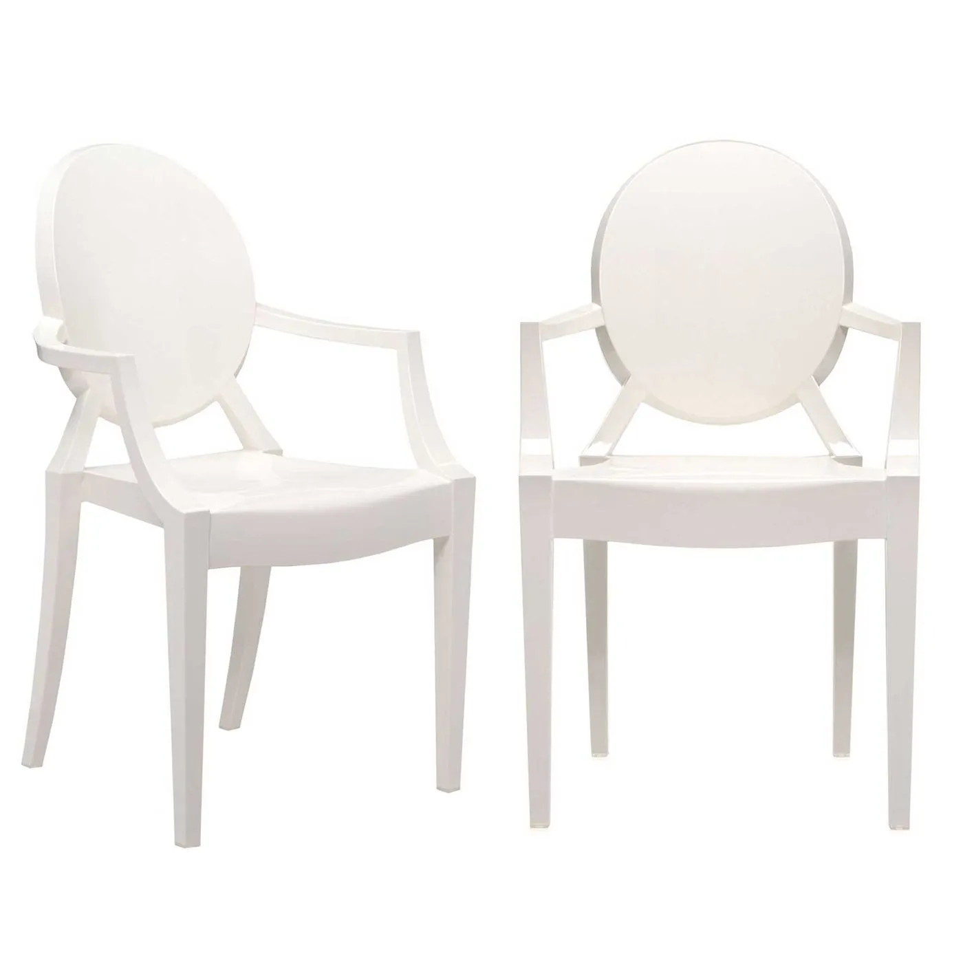 Pair of Kartell Louis Ghost Stackable Armchair, White