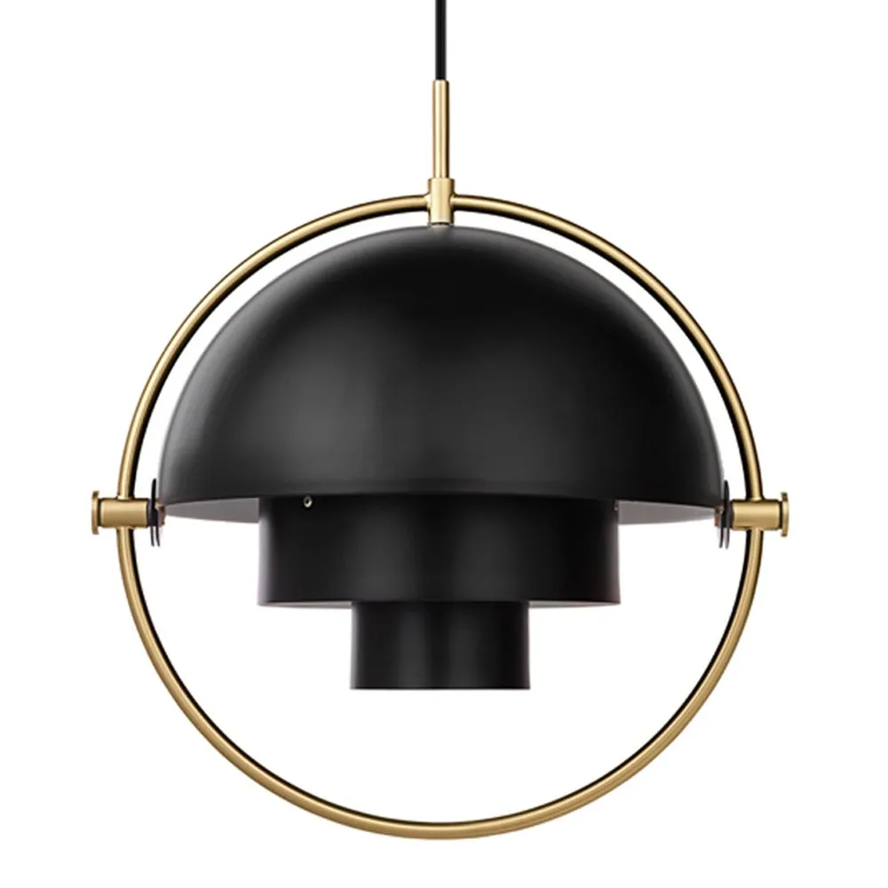 Gubi Multi Lite Pendant Brass Base Charcoal Black Shade 2