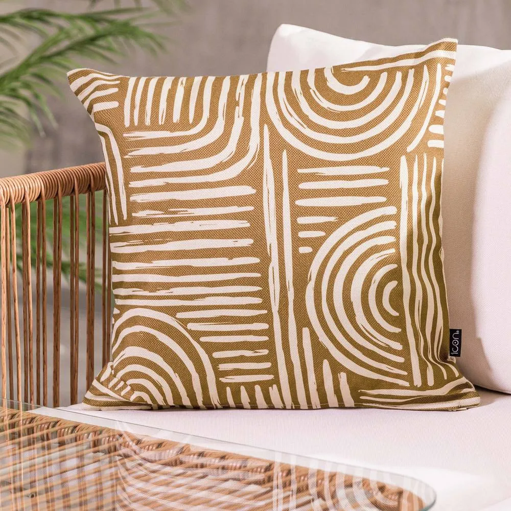 icon Cushion 43x43 Kyoto Fabric - Curve in Gold