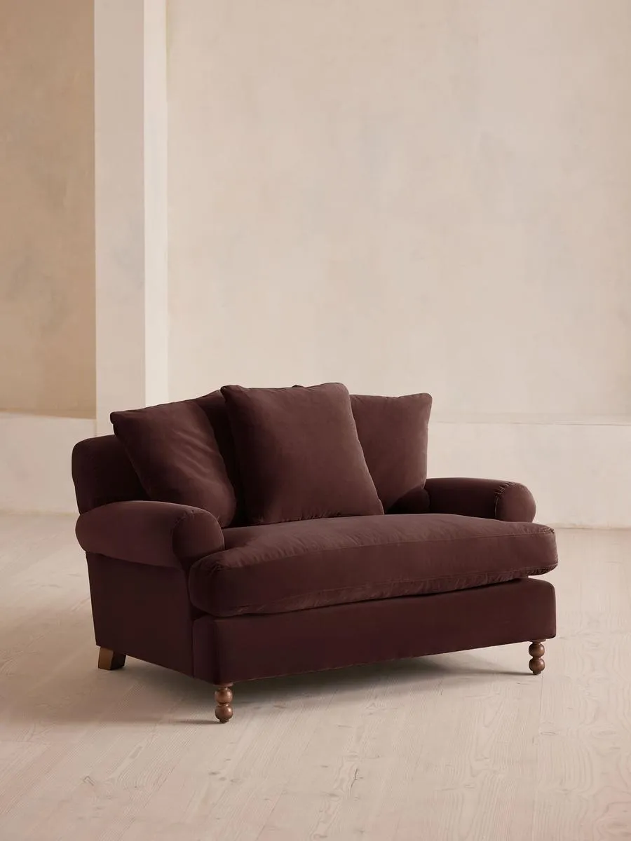 Audrey Loveseat, Velvet, Aubergine