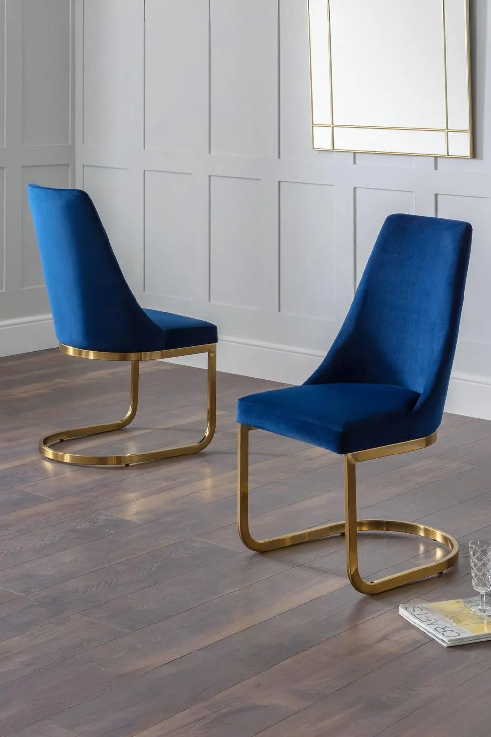 Julian Bowen Vittoria High Back Upholstered Dining Chair (Set of 2) in Blue 2