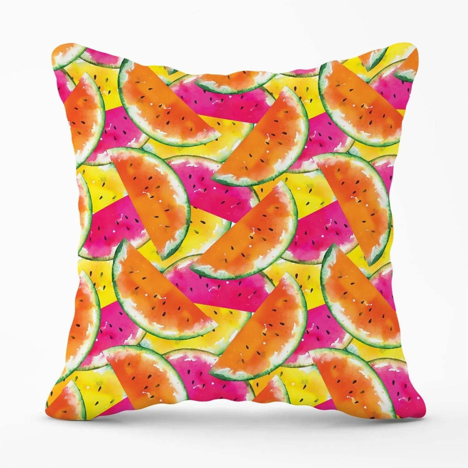 Warren Reed - Designer Watermelon Design Outdoor Cushion in Orange
